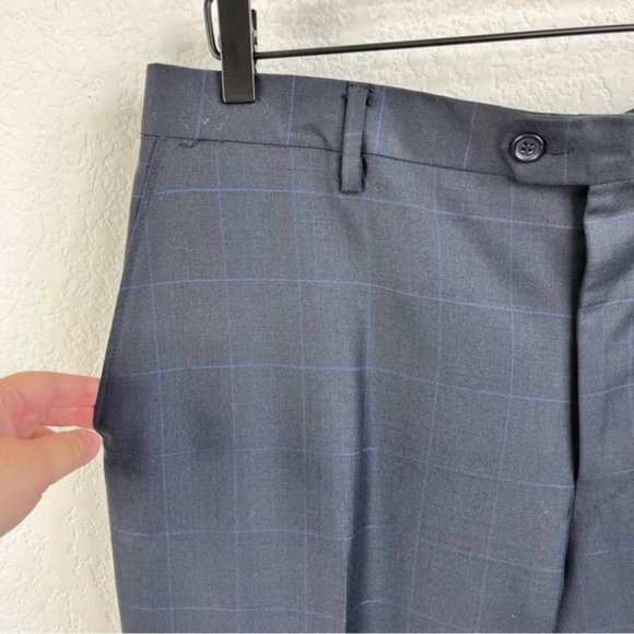 YSL Yves Saint Laurent Windowpane Wool 120s 3 Button Gridded Suit - Picture 4 of 13